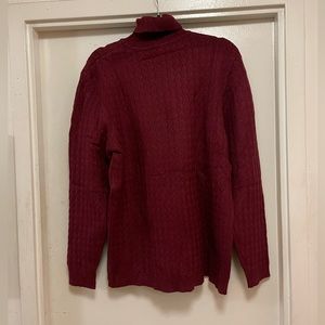 Burgundy turtleneck sweater